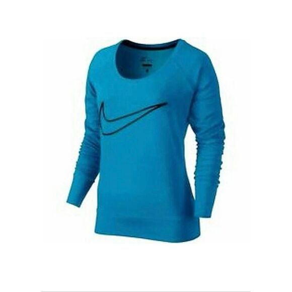 Nike Dri-fit Blue Pullover Sweatshirt Top Active Running Women's Size Small - Picture 1 of 8